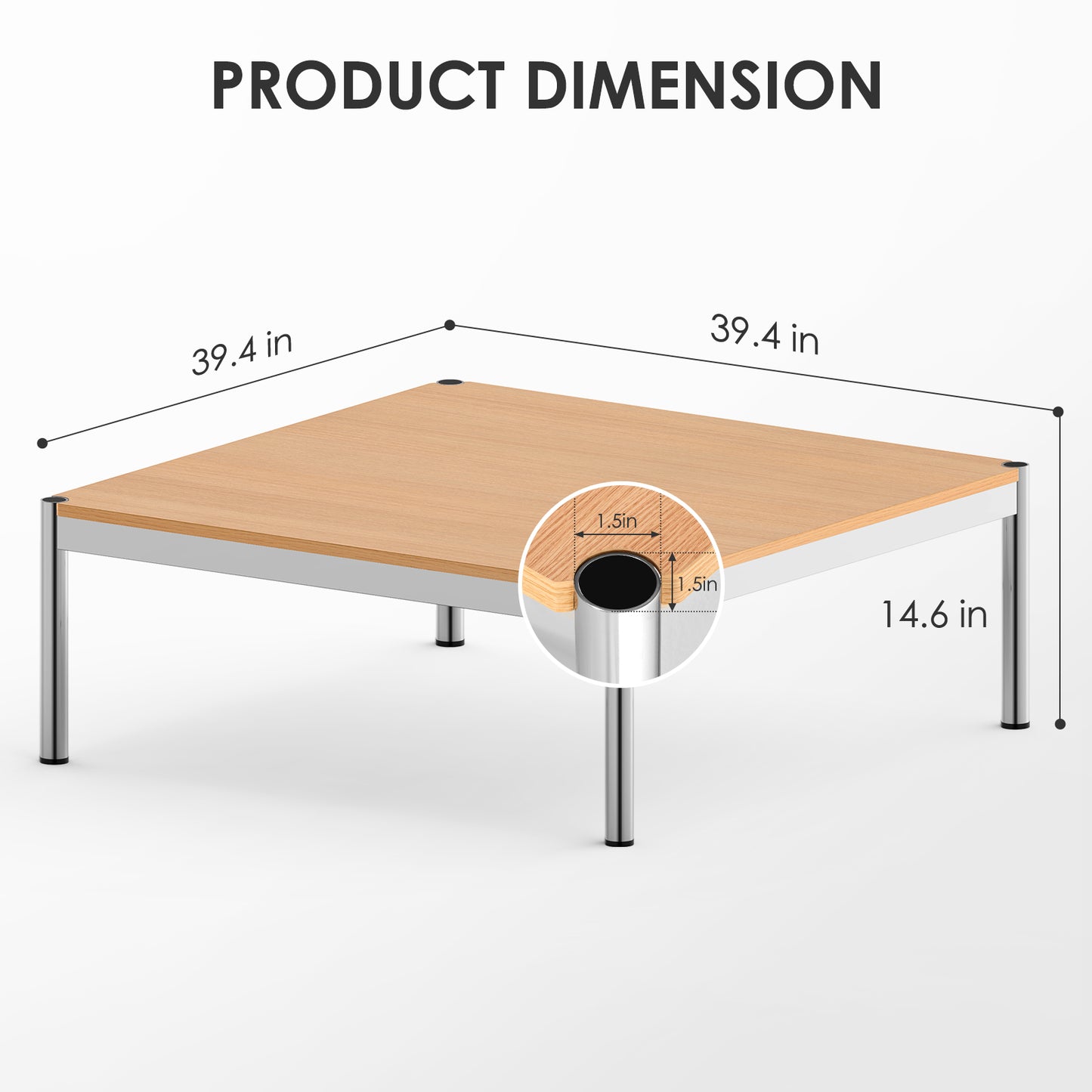 Replica USM Haller Side Coffee Table With Stainless Steel Base