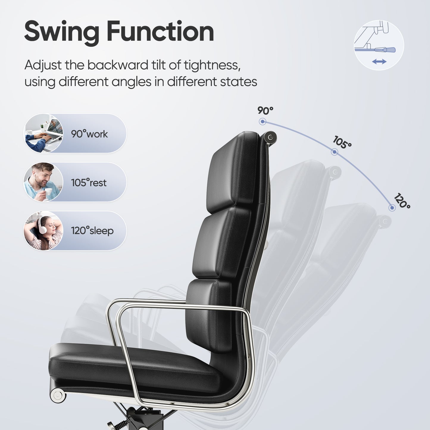 Eames Soft Pad Group Office Chair Genuine Leather Replica