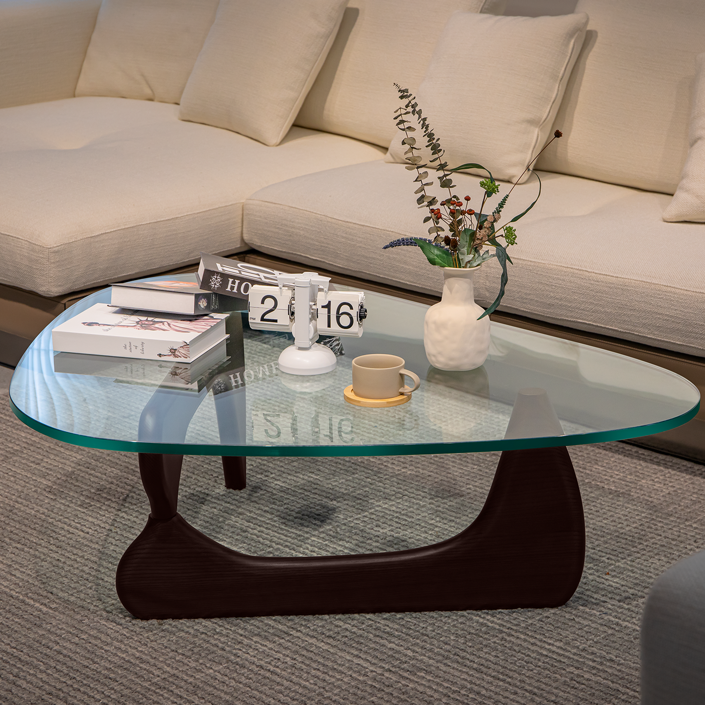 Noguchi Coffee Triangle Glass Table