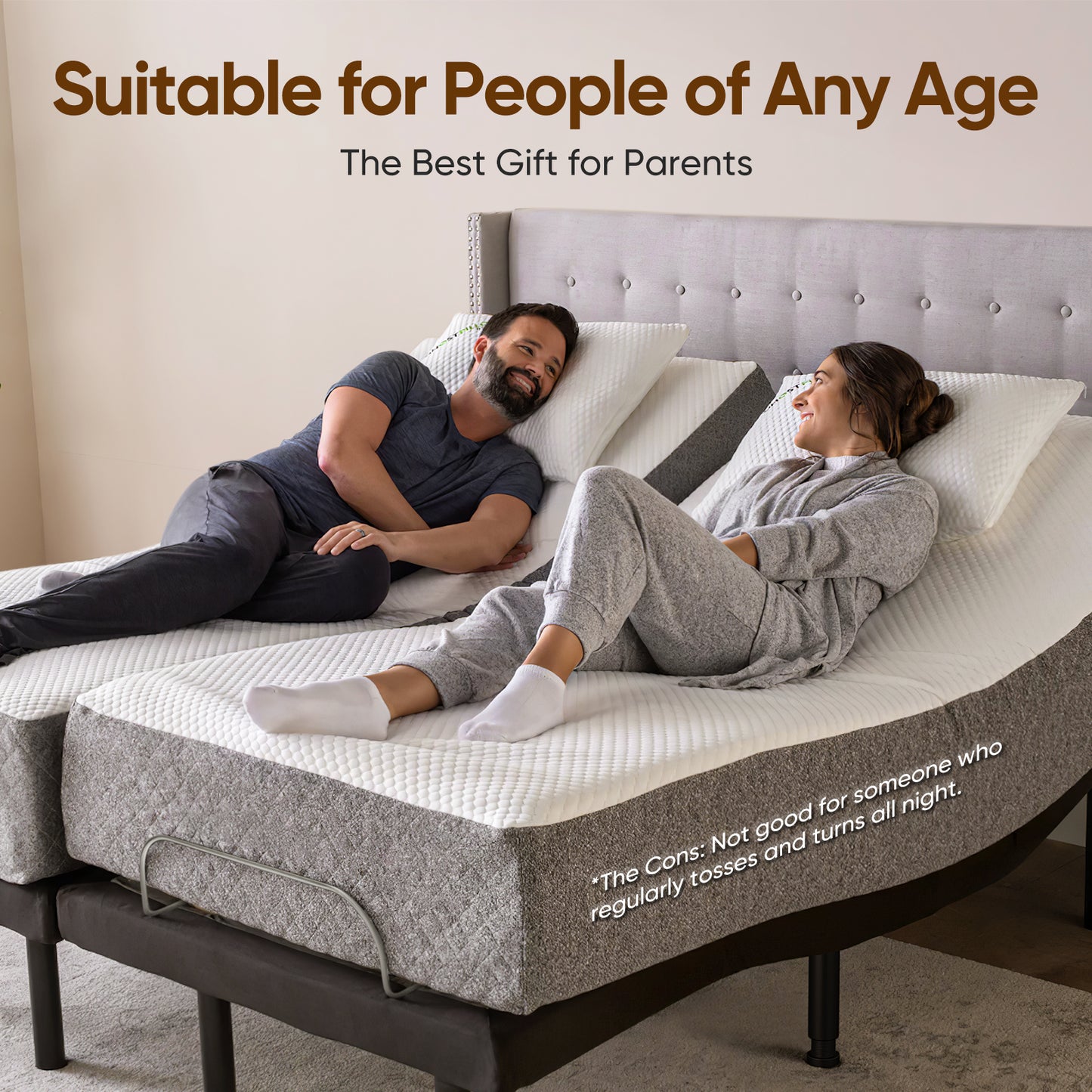 Adjustable Bed Frame TXL Split King Size for Living Room