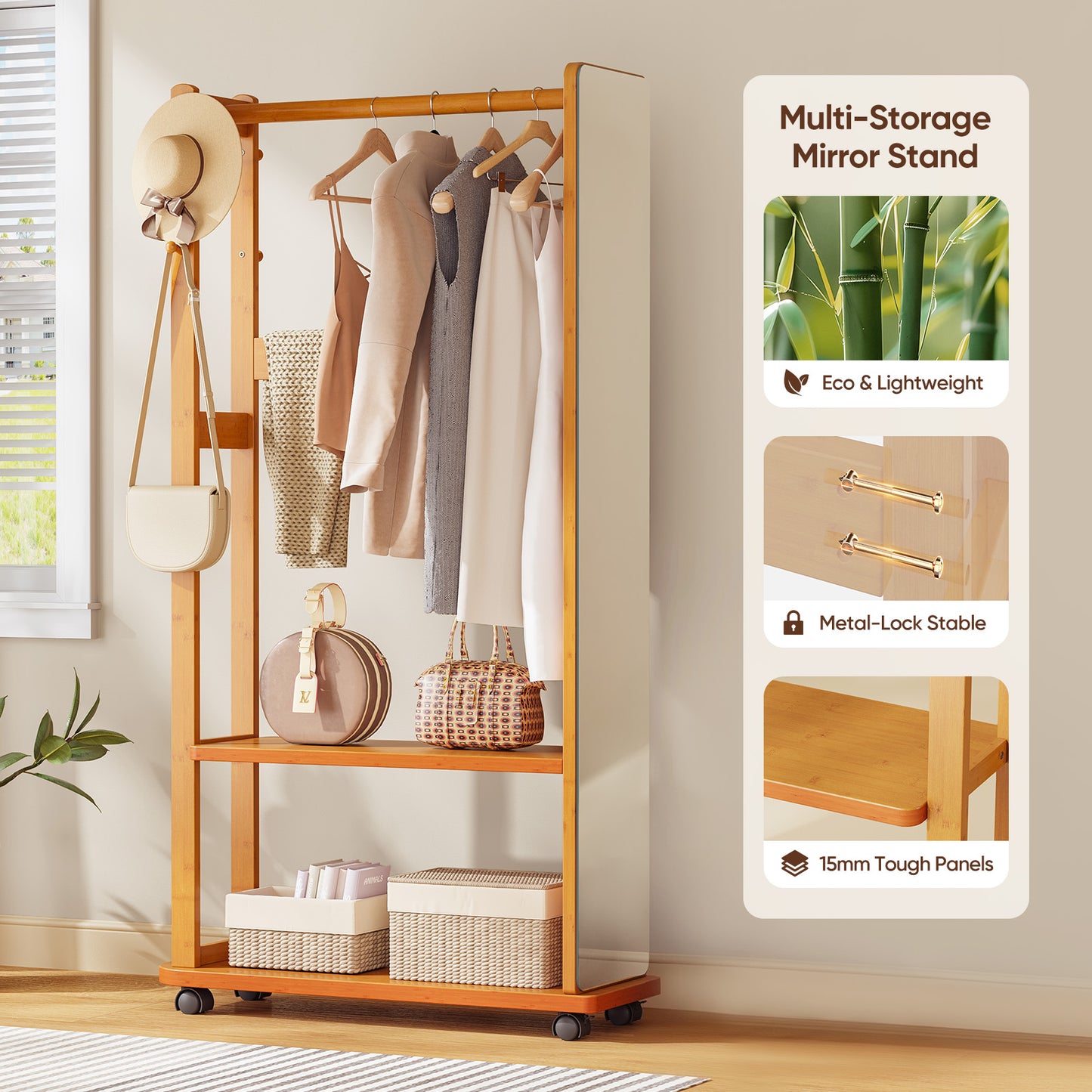 5-in-1 Full-Length Mirror Stand