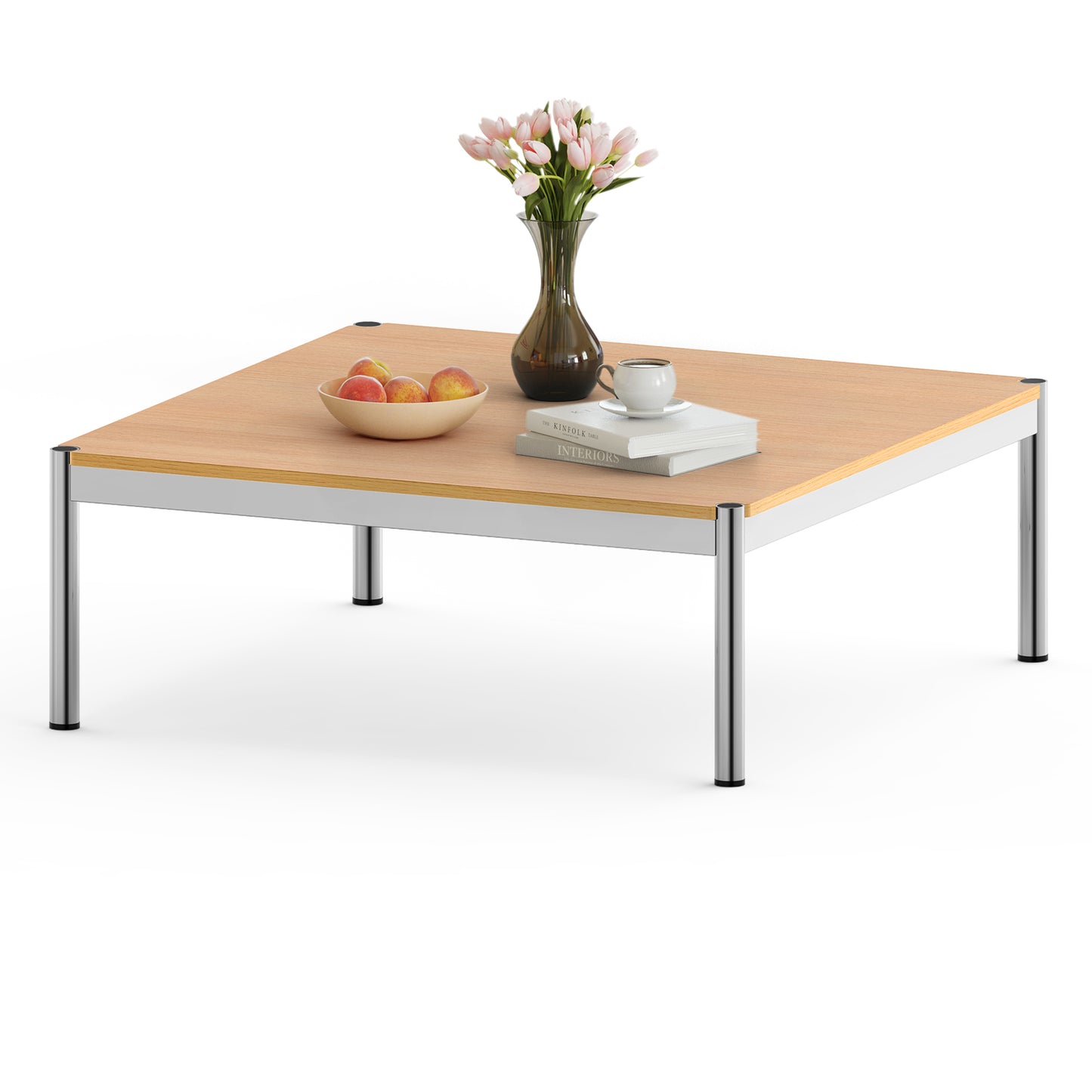 Replica USM Haller Side Coffee Table With Stainless Steel Base