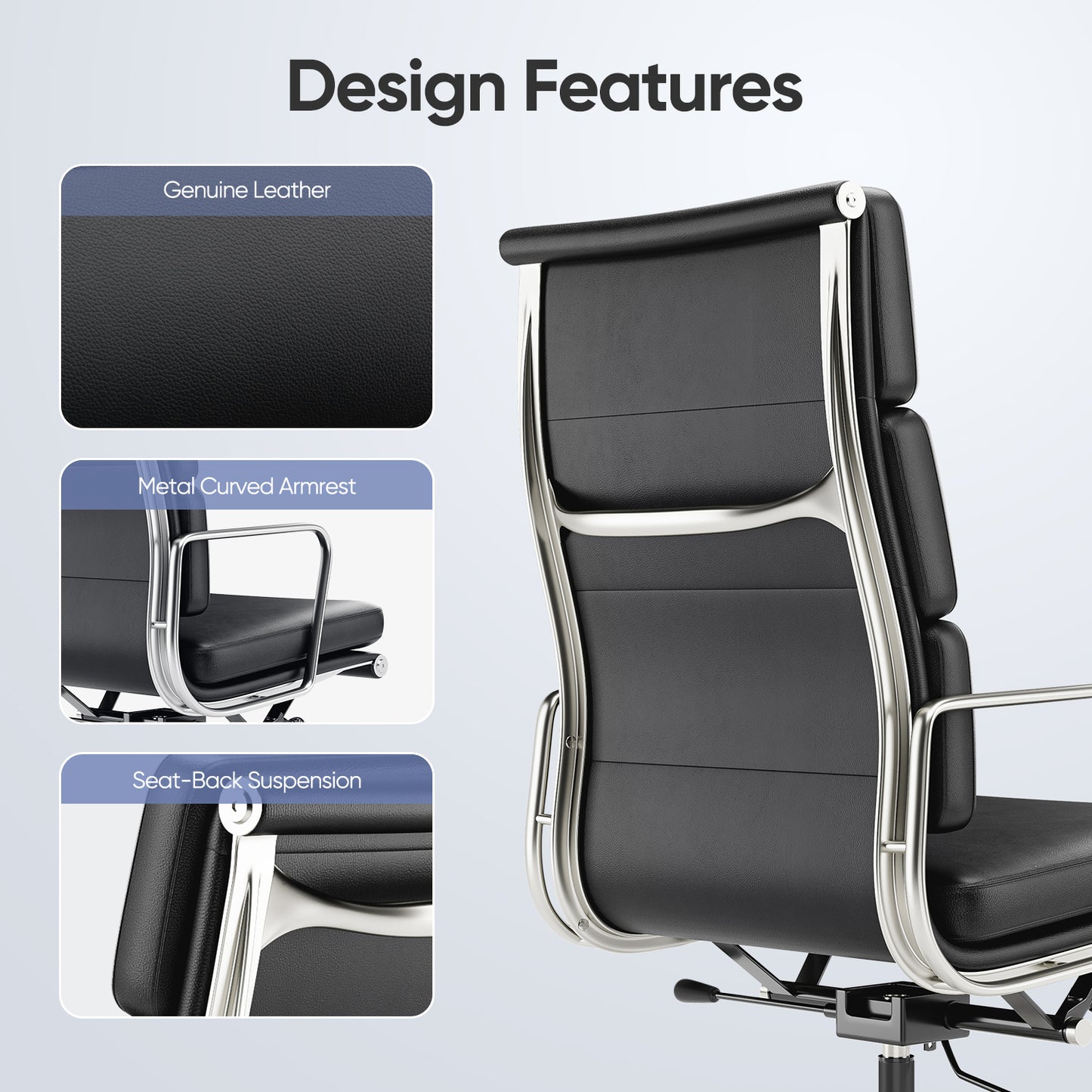 Eames Soft Pad Group Office Chair Genuine Leather Replica