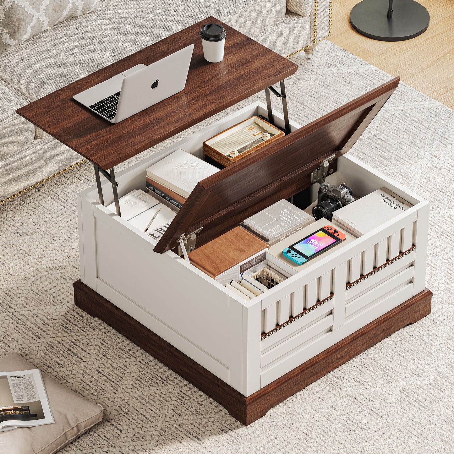 31.5'' Farmhouse Lift Top Coffee Table