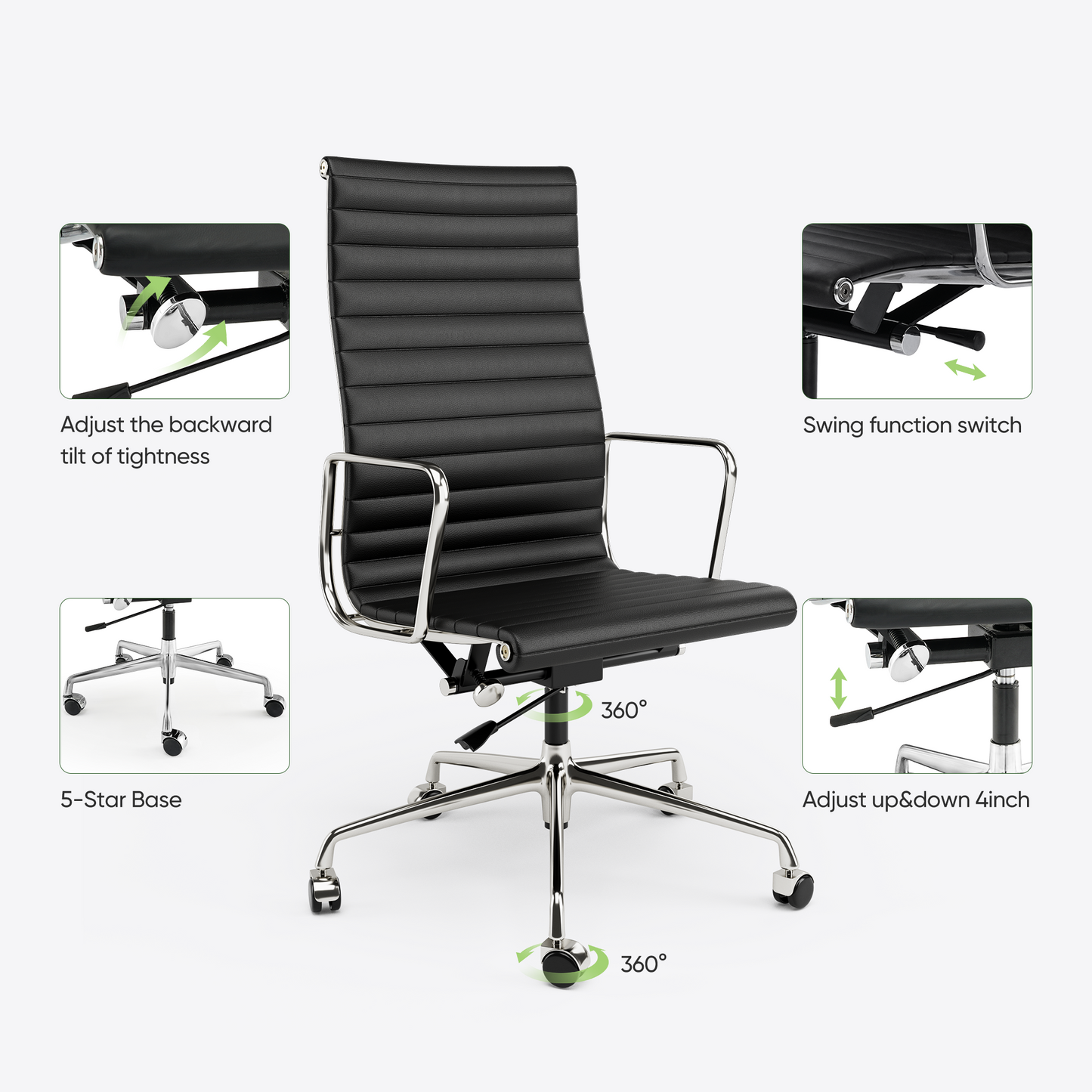 Eames Aluminum Office Executive Group Chair Replica