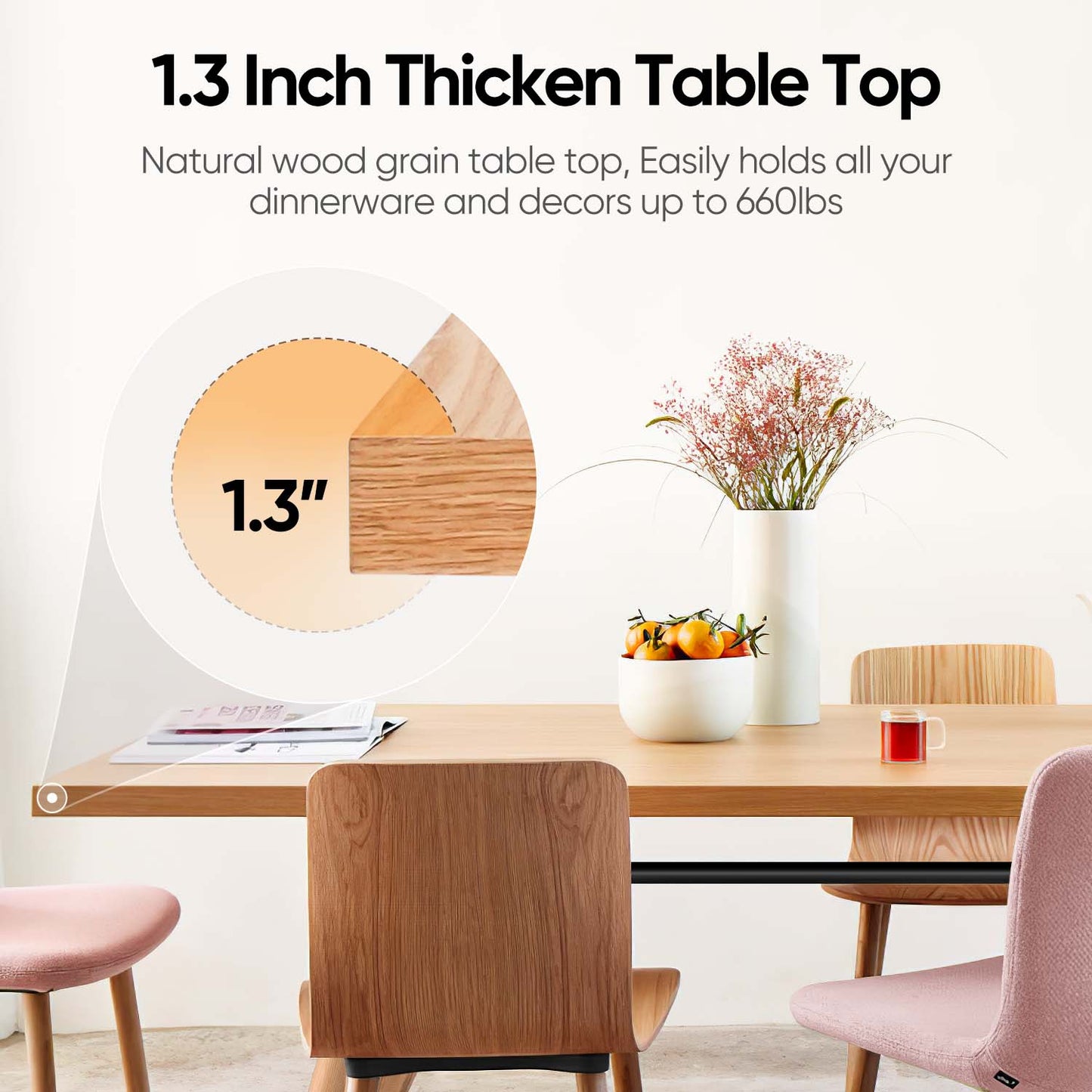 63 inch Modern Dining Table for Kitchen Dining Room