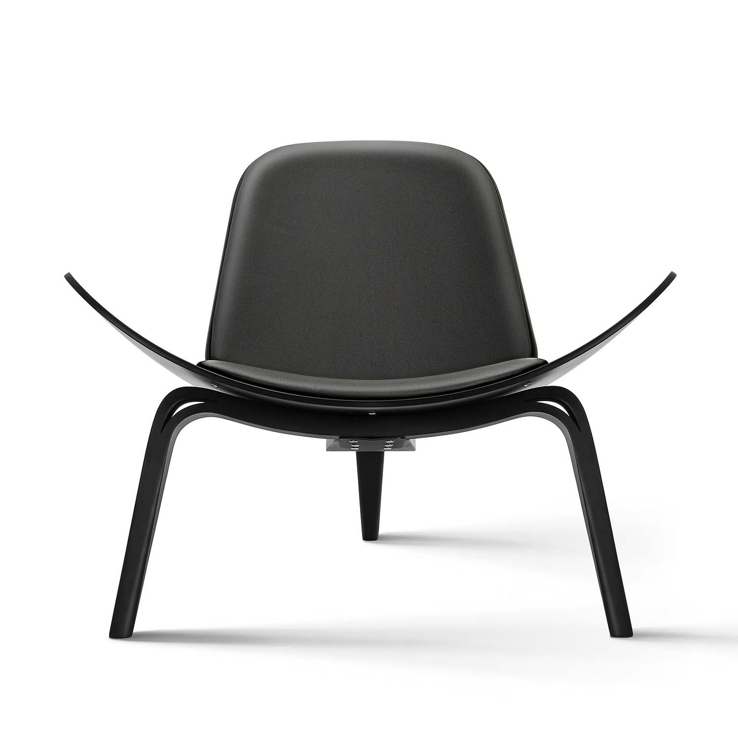 Nordic Three-Legged Shell Chair Faux Leather Armchair for Living Room Office Furniture