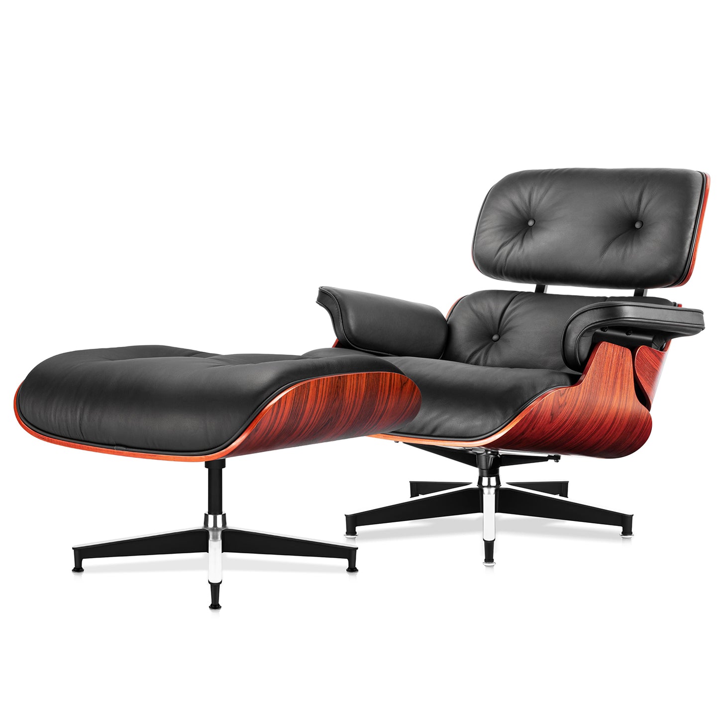 Replica Top Grain Leather Eames Lounge Chair With Ottoman (Premier Tall Version)