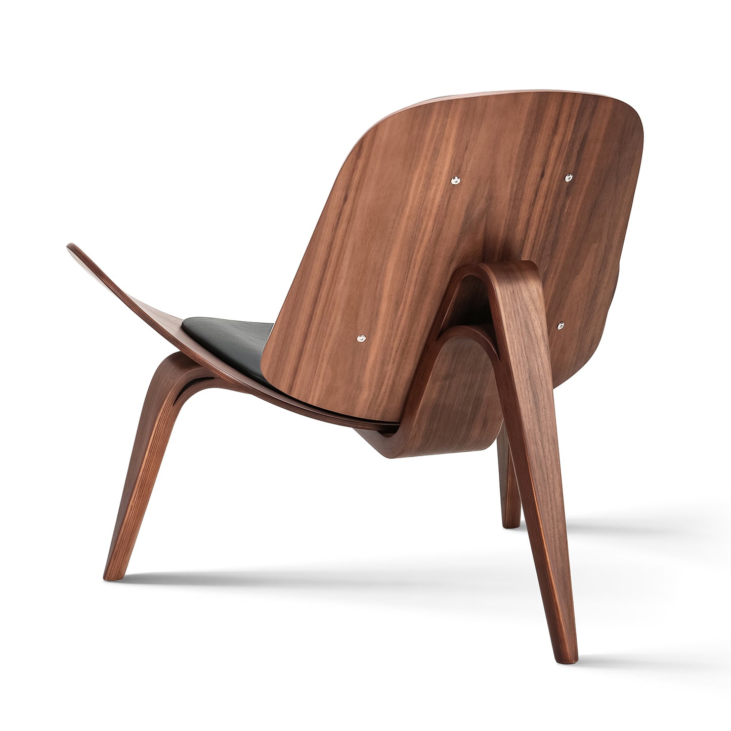 Nordic Three-Legged Shell Chair Faux Leather Armchair for Living Room Office Furniture