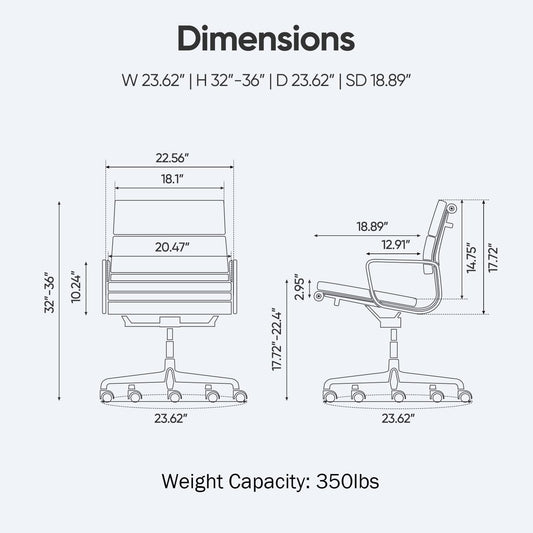 Eames Soft Pad Group Office Chair Replica - Genuine Leather | FHSLIFE
