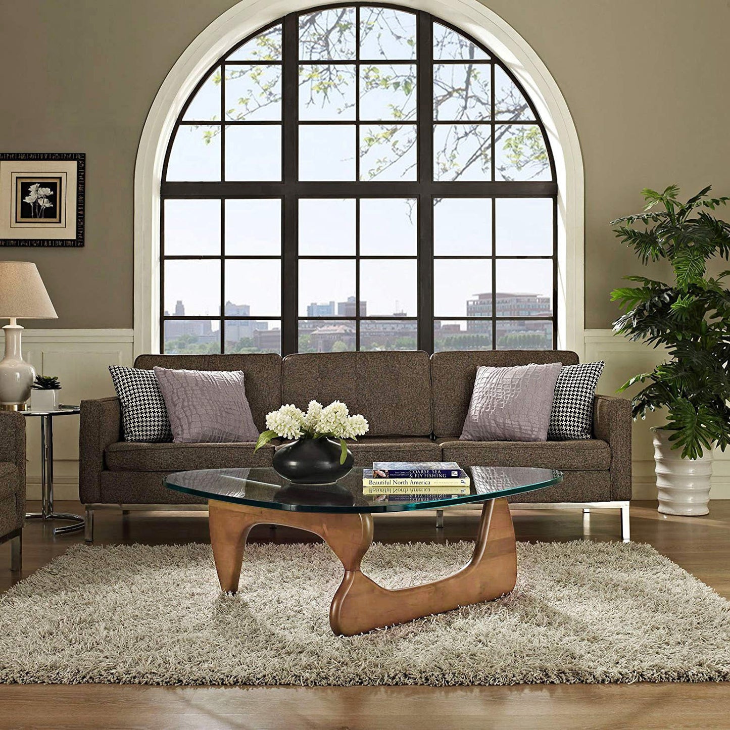 Noguchi Coffee Triangle Glass Table