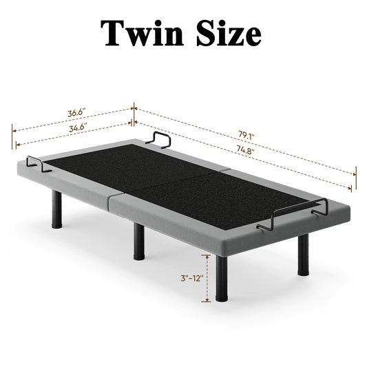 Twin Split King Size Adjustable Bed Base Frame with Massage | FHSLife