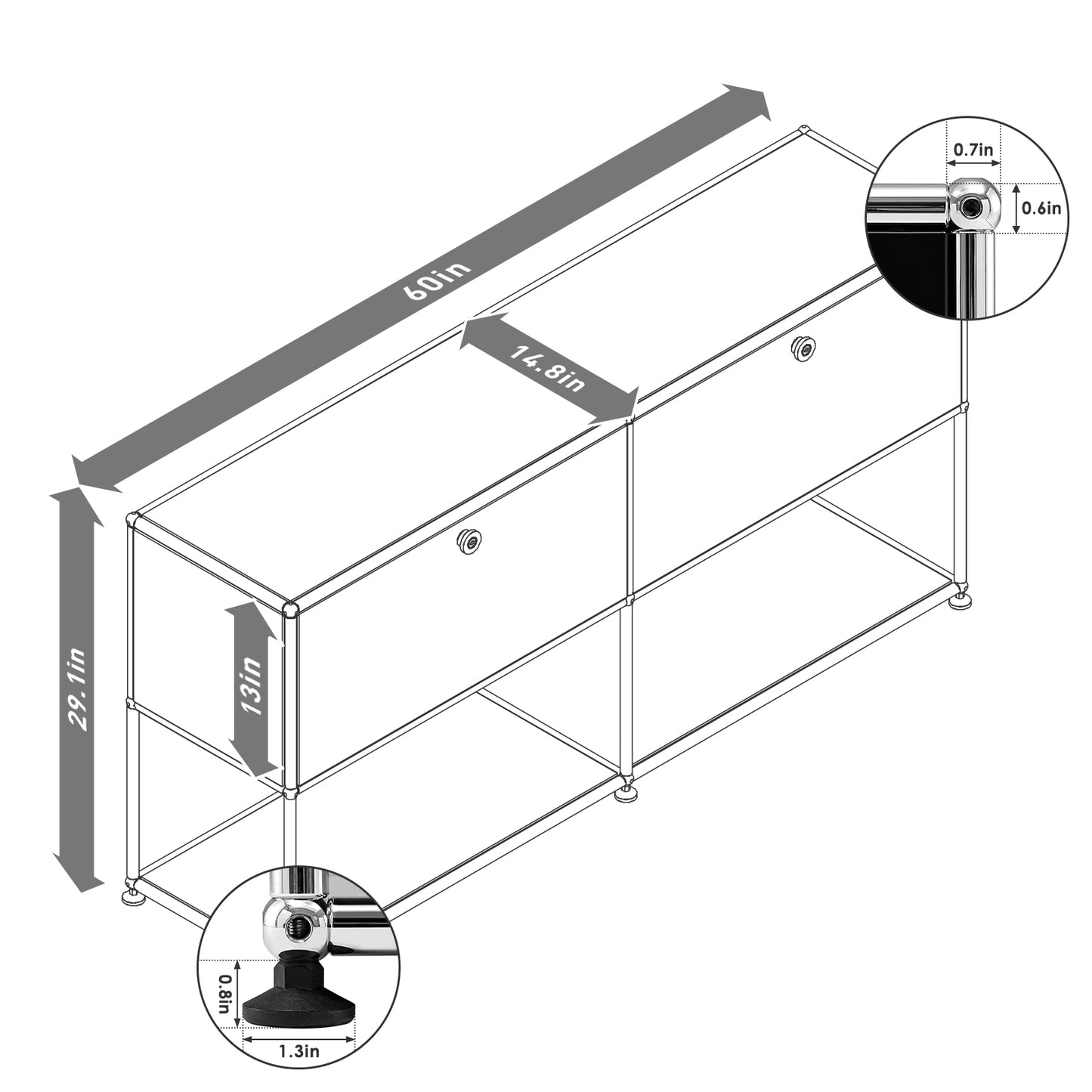 Replica USM Modular Storage Cabinet Haller Credenza F2