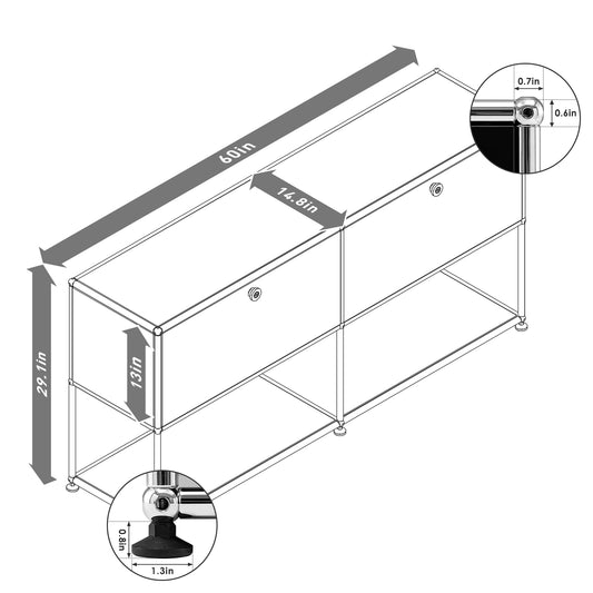 Replica USM Modular Storage Cabinet Haller Credenza F2