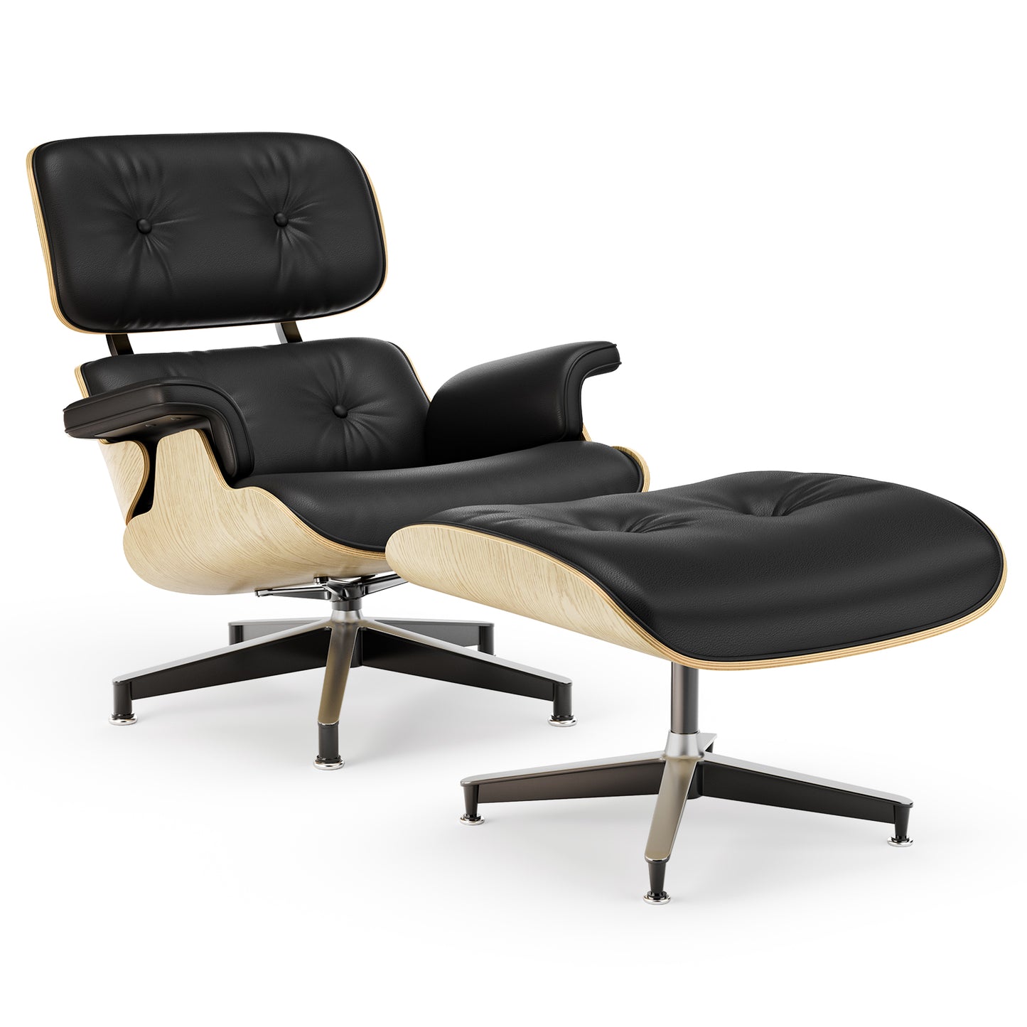Replica Genuine Leather Eames Lounge Chair and Ottoman