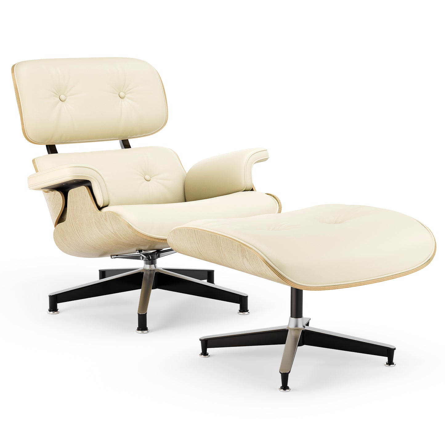 Replica Genuine Leather Eames Lounge Chair and Ottoman