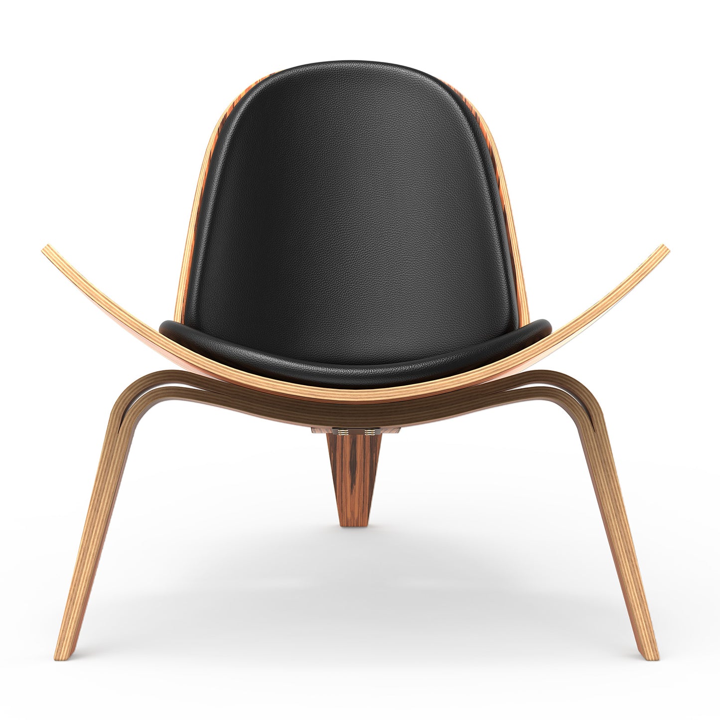 Shell Chair Black Leather by Hans Wegner | FHSLIFE