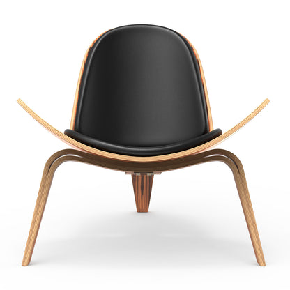 Shell Chair Black Leather by Hans Wegner | FHSLIFE
