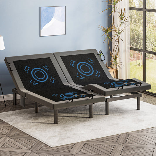 Twin Split King Size Adjustable Bed Base Frame with Massage | FHSLife