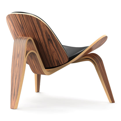 Shell Chair Black Leather by Hans Wegner | FHSLIFE