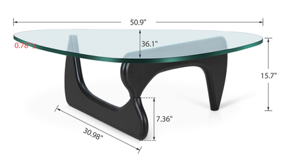 Coffee Triangle Glass Table Inspired by Noguchi |FHSLIFE