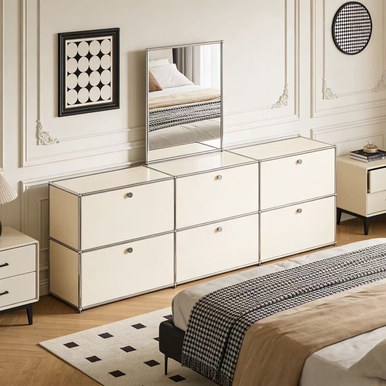 USM Bedside Table Storage Cabinet Replica