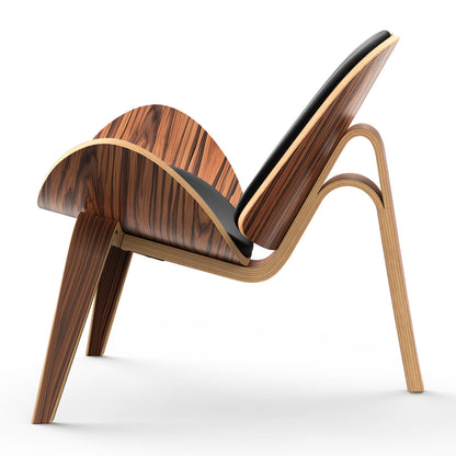 Shell Chair Black Leather by Hans Wegner | FHSLIFE