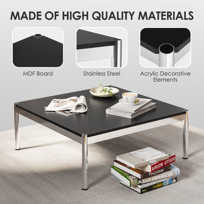 Replica USM Haller Side Coffee Table With Stainless Steel Base