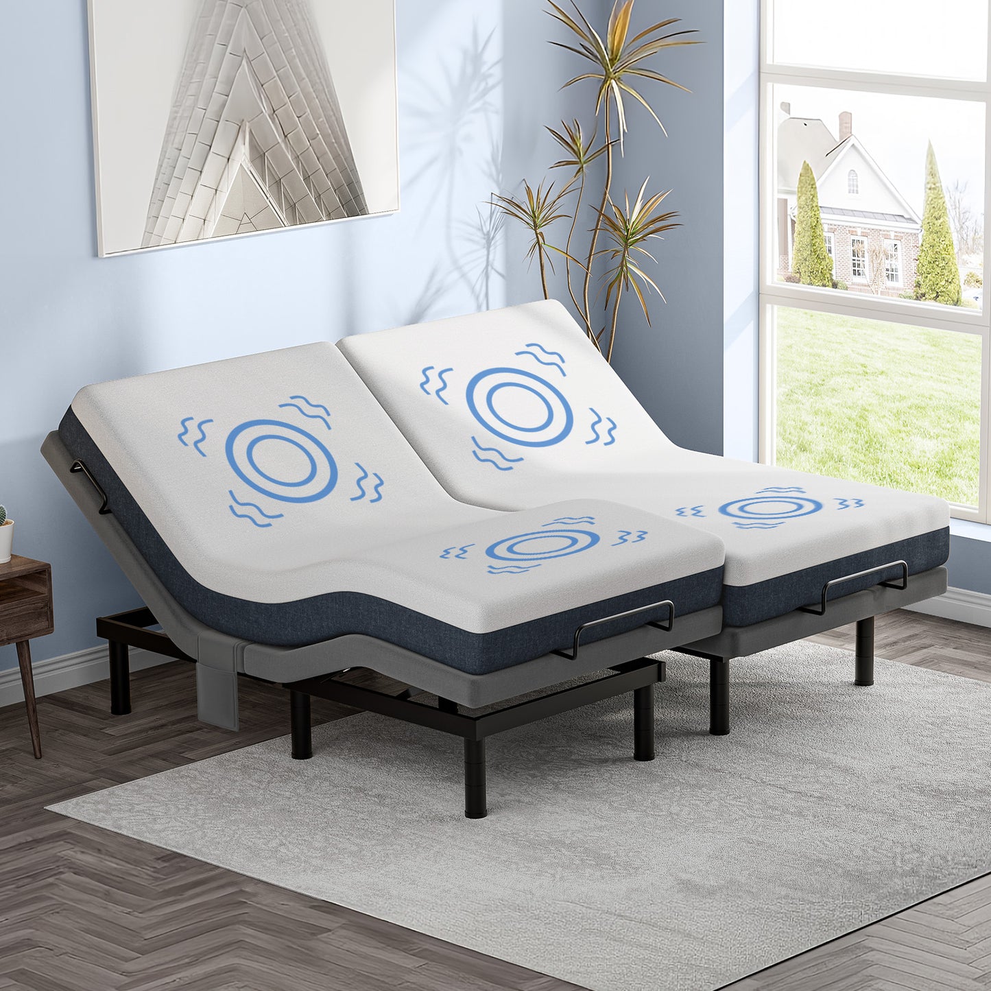 Twin Split King Size Adjustable Bed Base Frame with Massage | FHSLife