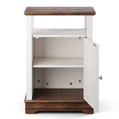 Farmhouse End Table with Charging Station