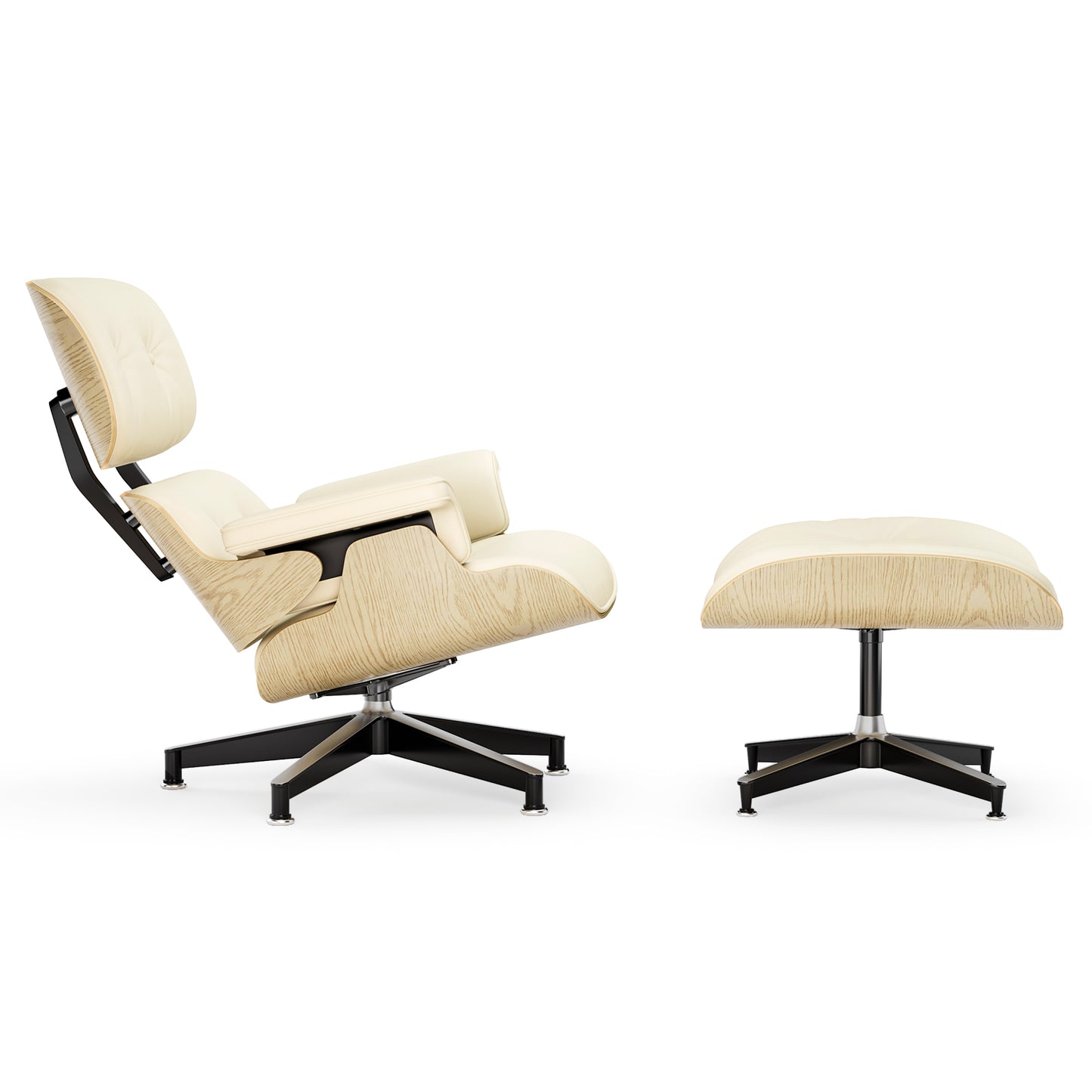 Replica Genuine Leather Eames Lounge Chair and Ottoman