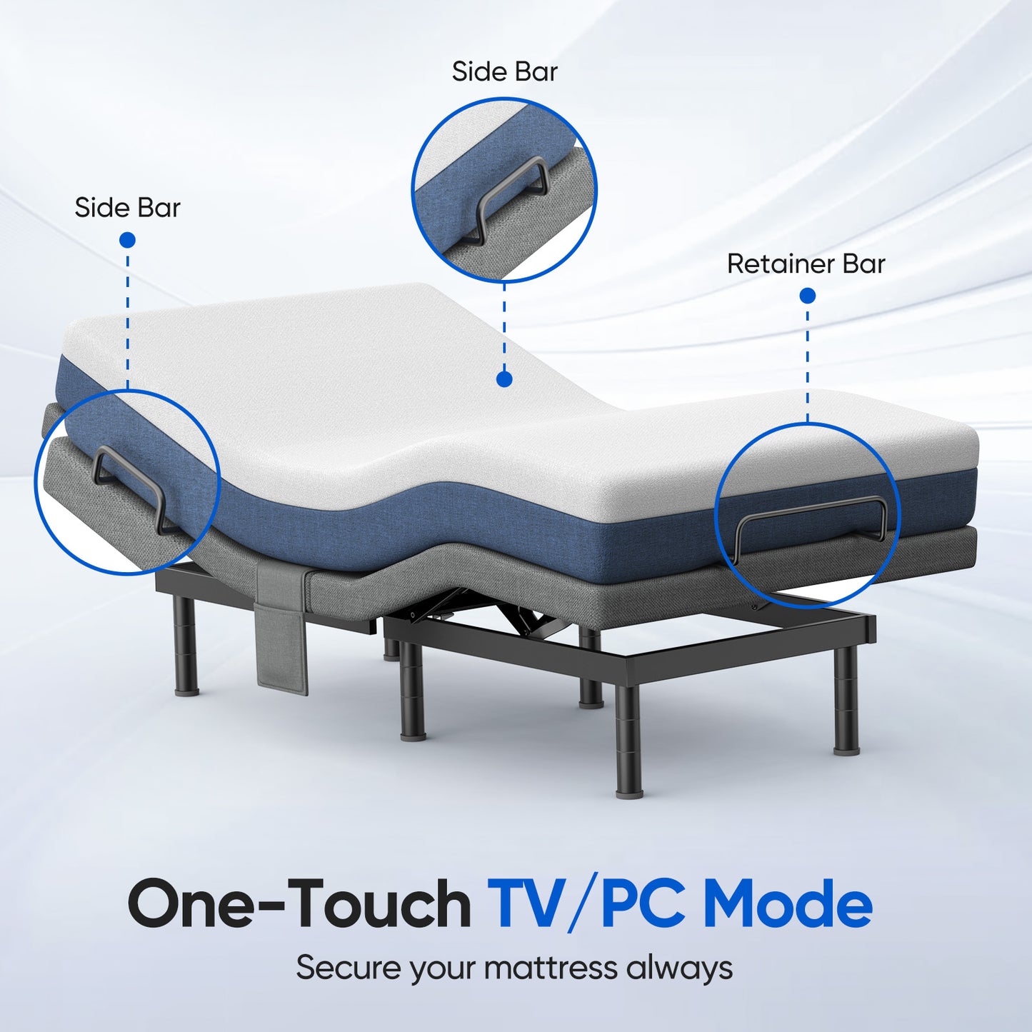 Twin Split King Size Adjustable Bed Base Frame with Massage | FHSLife