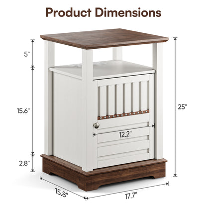 Farmhouse End Table with Charging Station