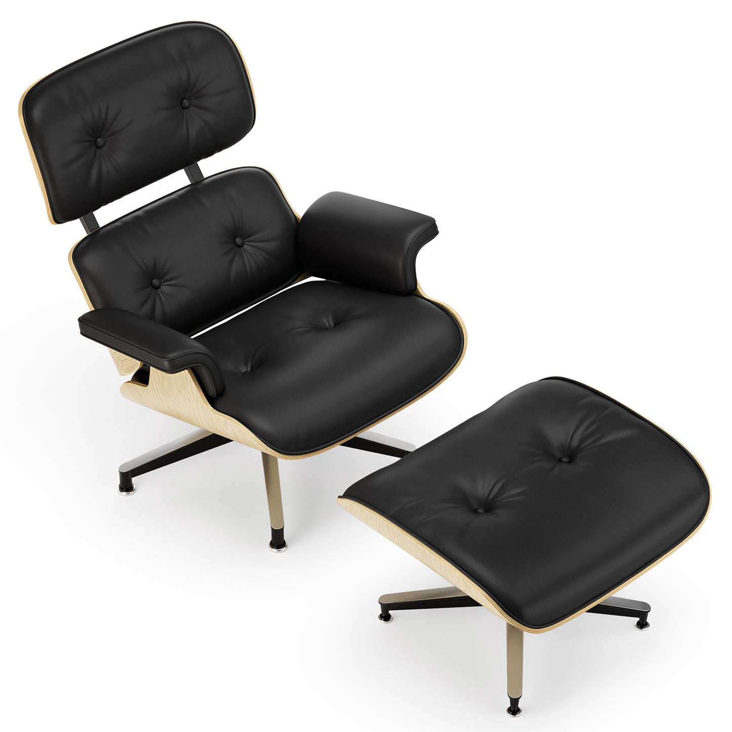 Replica Genuine Leather Eames Lounge Chair and Ottoman