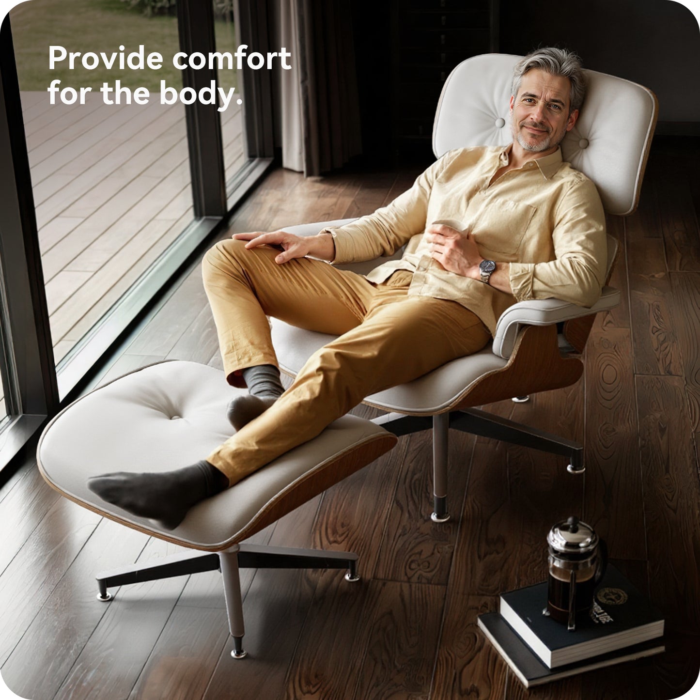 Top Grain Leather Eames Lounge Chair With Ottoman replica (Premier Tall Version) | FHSLIFE