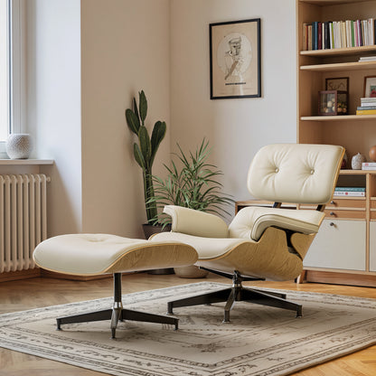 Replica Genuine Leather Eames Lounge Chair and Ottoman