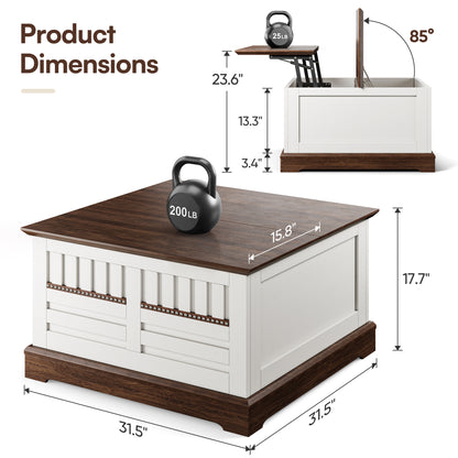 31.5'' Farmhouse Lift Top Coffee Table