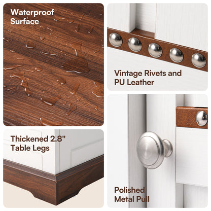 Farmhouse End Table with Charging Station