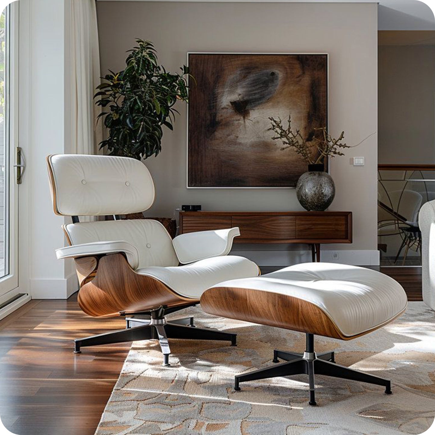 Top Grain Leather Eames Lounge Chair With Ottoman replica (Premier Tall Version) | FHSLIFE