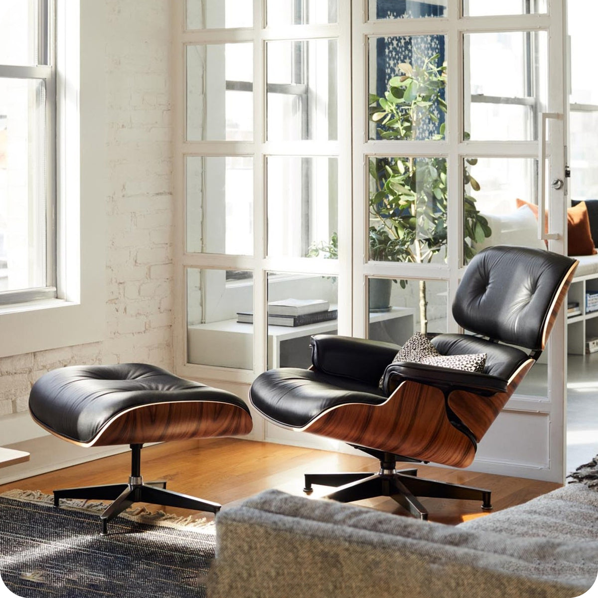 Top Grain Leather Eames Lounge Chair And Ottoman Replica (Premier Tall Version)