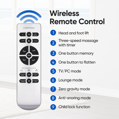 Twin Split King Size Adjustable Bed Base Frame with Massage | FHSLife
