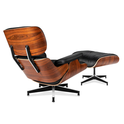 Replica Top Grain Leather Eames Lounge Chair With Ottoman (Premier Tall Version)