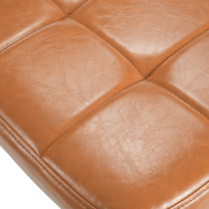 Mid-Century Modern Rattan Leather Dining Chair | Set of 2
