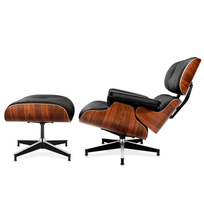 Replica Top Grain Leather Eames Lounge Chair With Ottoman (Premier Tall Version)
