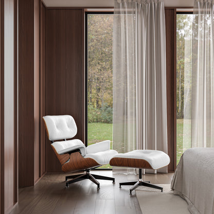 Replica Top Grain Leather Eames Lounge Chair With Ottoman (Premier Tall Version)