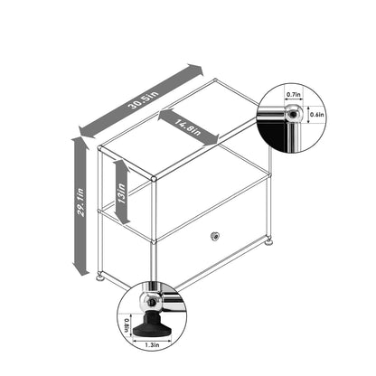 USM Haller P2 Bedside Table Storage Cabinet Replica
