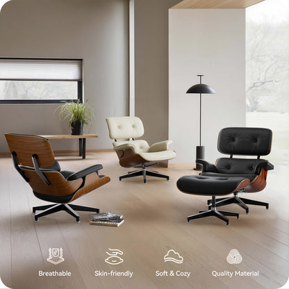 Top Grain Leather Eames Lounge Chair With Ottoman replica (Premier Tall Version 2026)