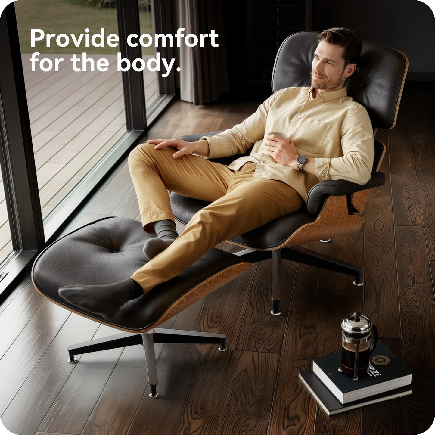 Top Grain Leather Eames Lounge Chair With Ottoman replica (Premier Tall Version 2026)