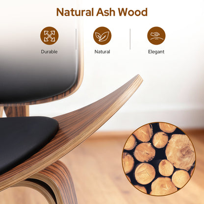 Shell Chair Black Leather by Hans Wegner | FHSLIFE