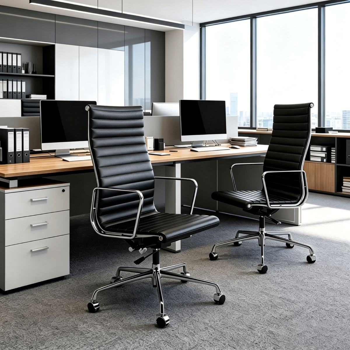 Eames Office Aluminum Group Chair - Top Grain Leather